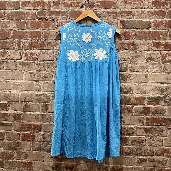 Uncle Frank 100% Cotton Embroidered Floral Mini Dress Size Small - Picture 5 of 8